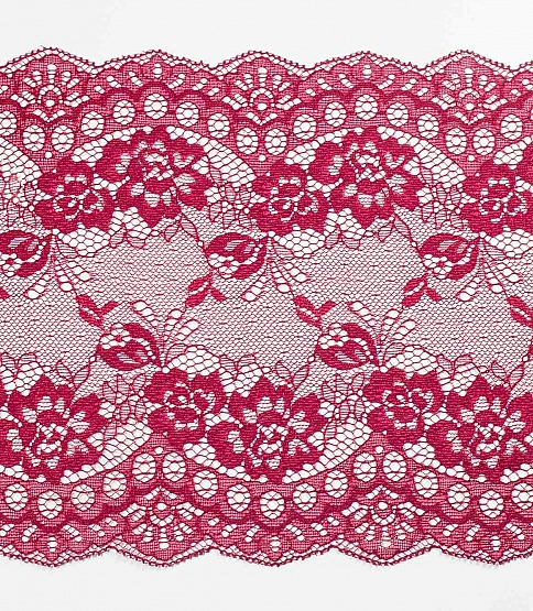 7" Soft Lace 10 Mtr Wine - Click Image to Close